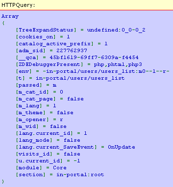 Содержание реестра kHTTPQuery